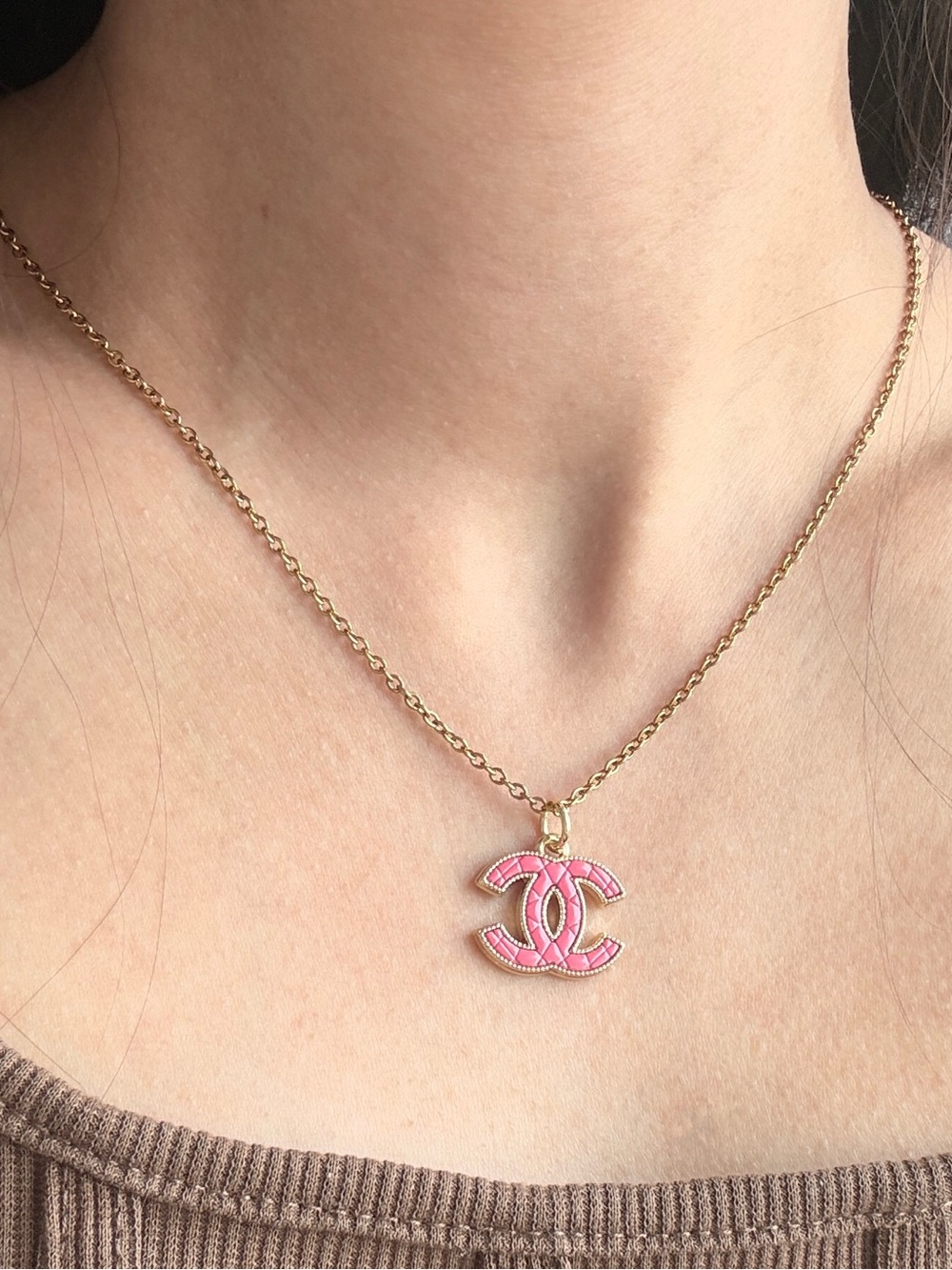 ✨ Vintage CHANEL CC Pink Upcycled Necklace: BOGO Sale! ✨